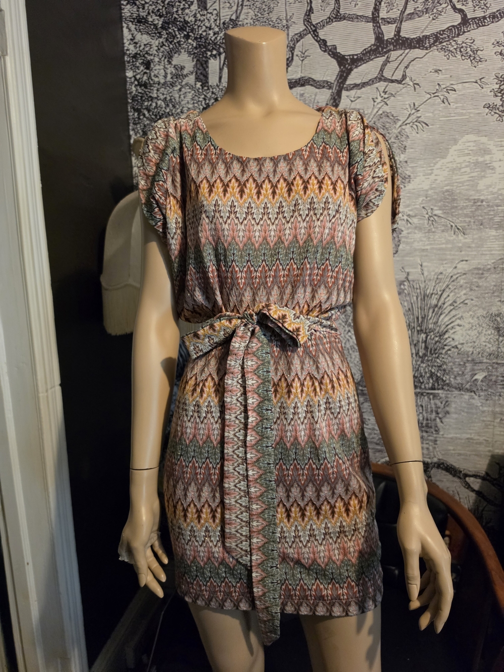 Ark & Co. x South Moon Under Multicolor Chevron Mini Dress - Size S - NWT